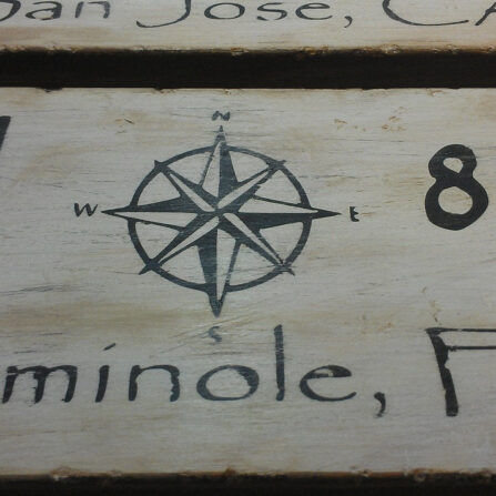 custom nautical coordinates wood sign