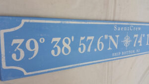 Customer photo of the Ship Bottom NJ Coordinate sign in sky blue