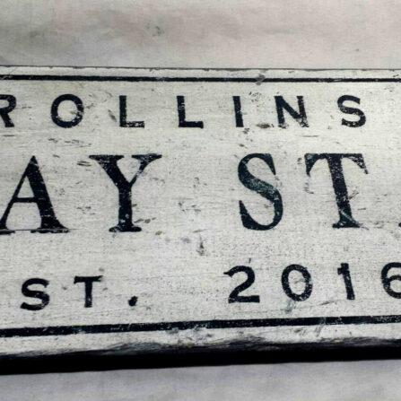 Rollins Train Station Sign example Closeup