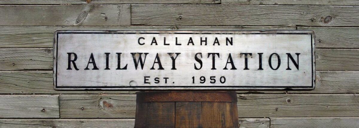 The Railway station sign Antique Styling and personalized with name.