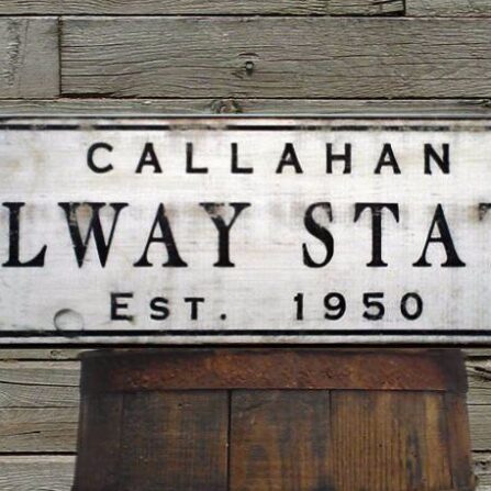 The Railway station sign Antique Styling and personalized with name.