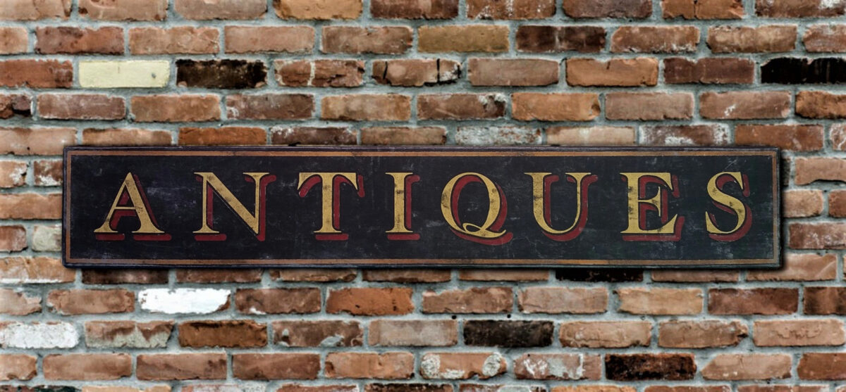 Antiques Wood Sign