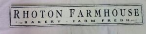 Rhoton family Farmhouse wood sign in white and black paint
