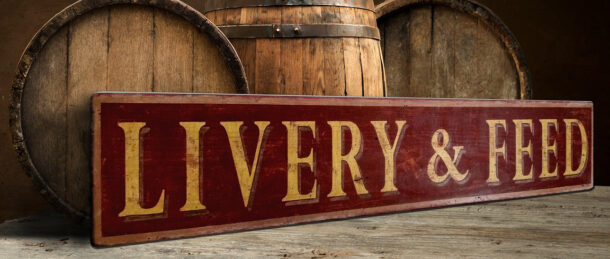 Livery & Feed Wood Sign