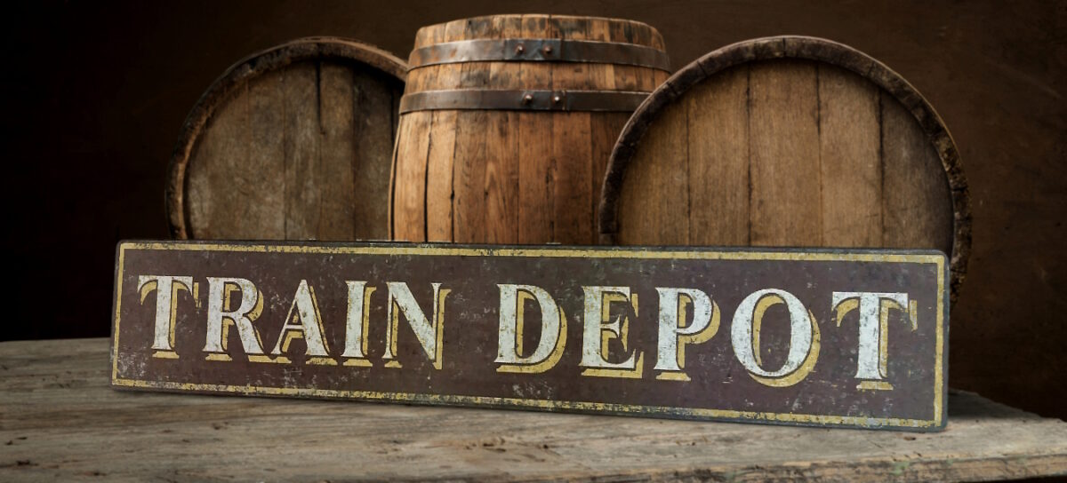 Rustic Train Depot Sign