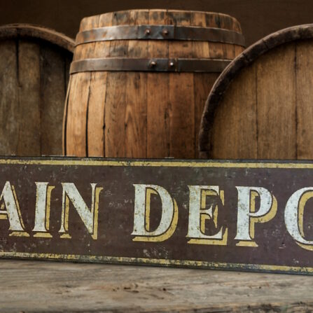 Rustic Train Depot Sign