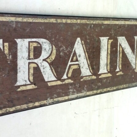 Train Depot Sign Close-up photo