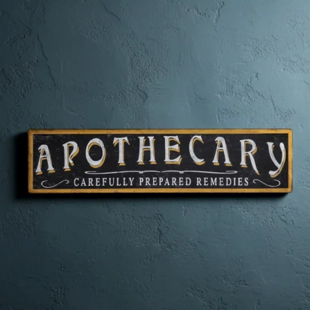 Apothecary Sign Antique Style Remedies
