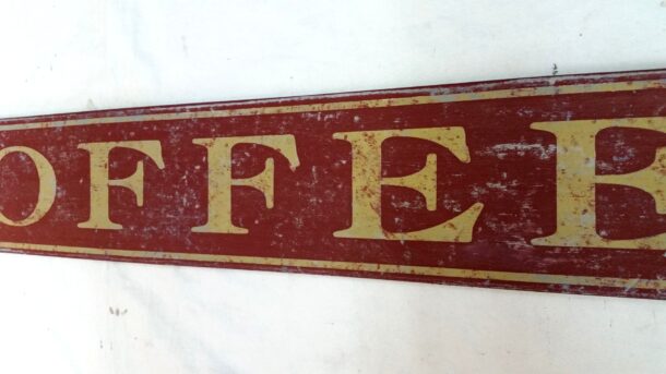 red coffee sign