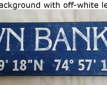 navy blue coordinate wood sign