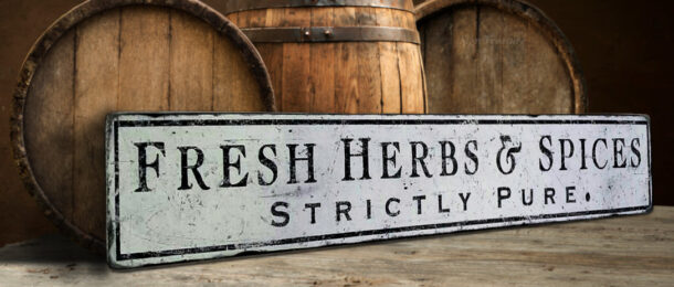 Fresh Herbs and Spices Wood Sign