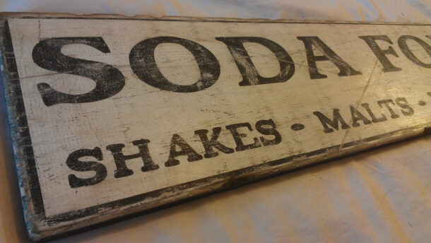Soda Fountain wood sign