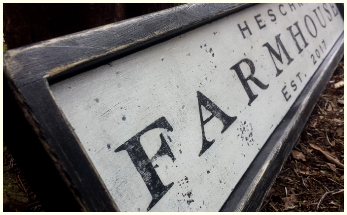 Example of a framed Farmhouse sign