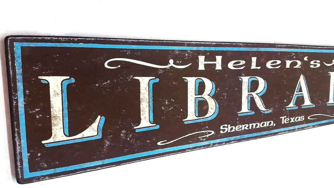 Library Cart Signs Personalized Library Sign - Sign Treasure
